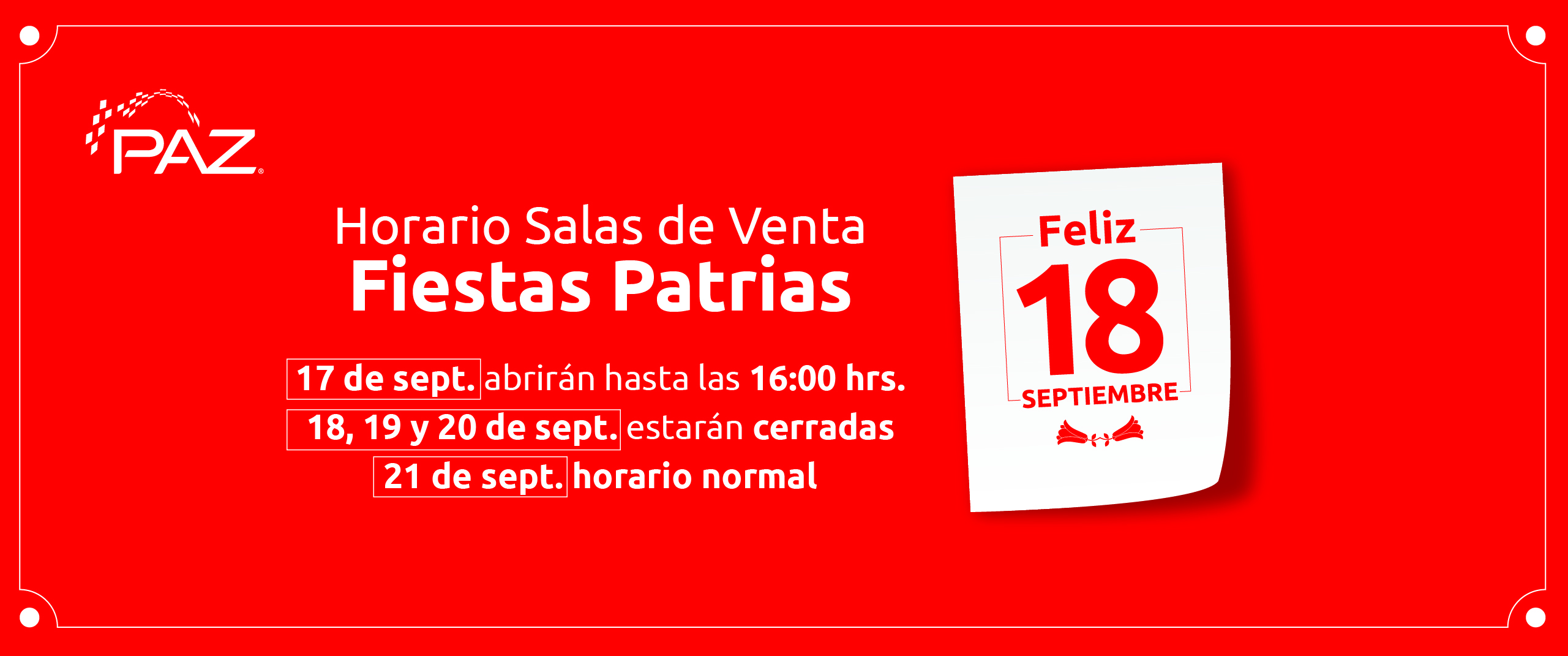 Horario Salas de Ventas