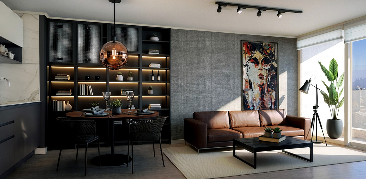 Luminoso living y terrazas 
