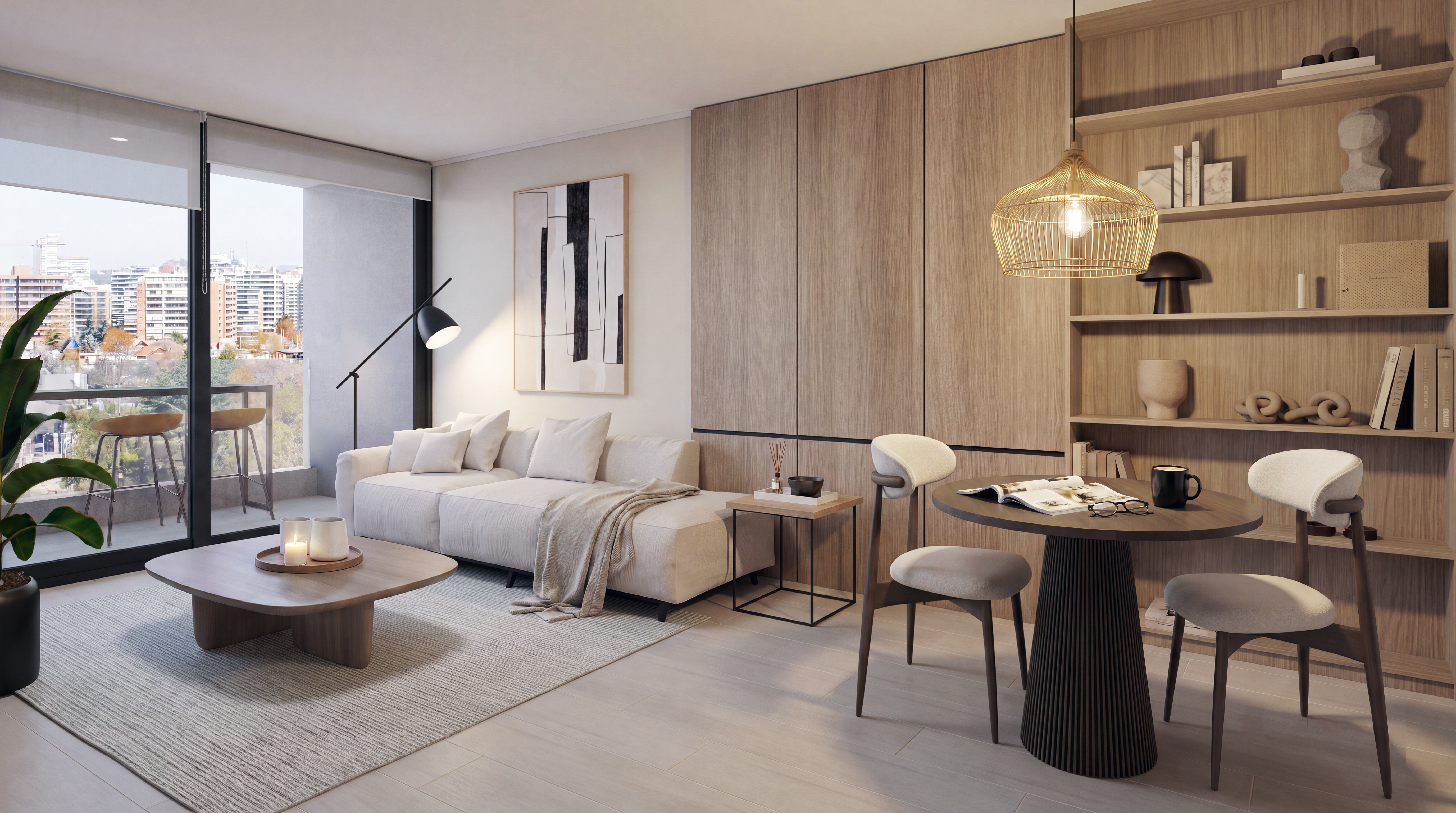 Amplio Living comedor con piso SPC