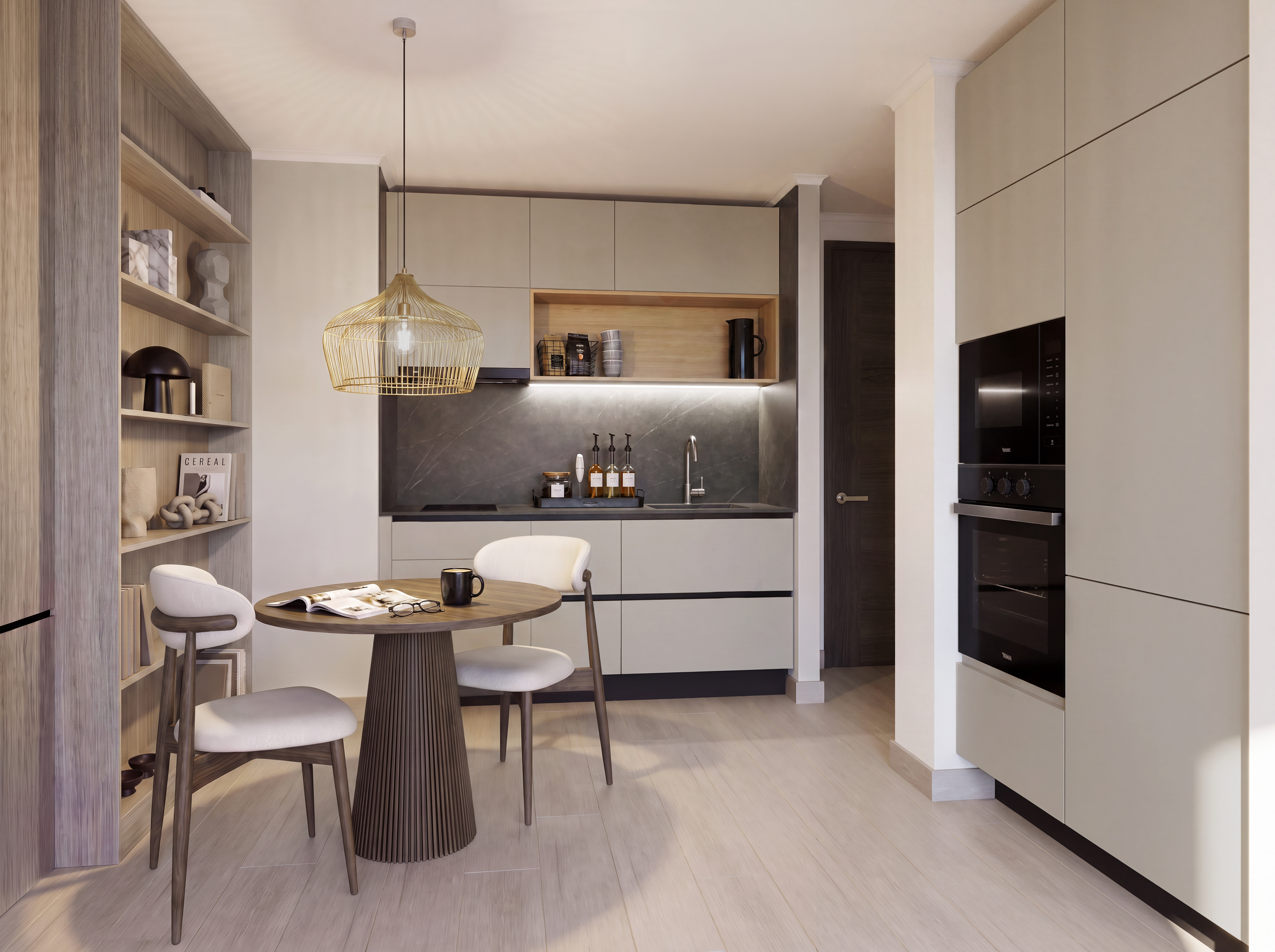Cocina con refrigerador panelable y suite de electrodomésticos TEKA