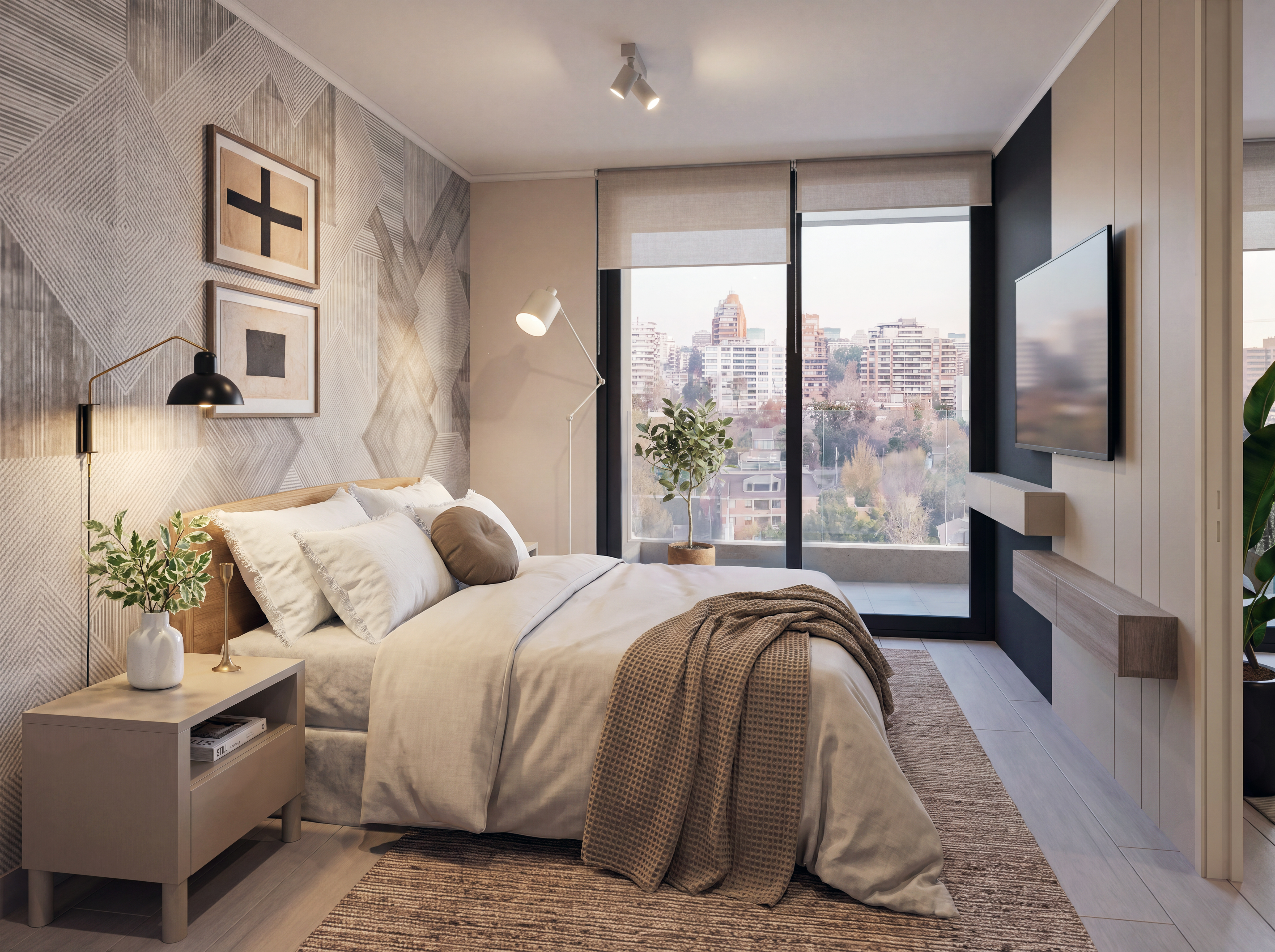 Dormitorio principal con ventanales termopanel