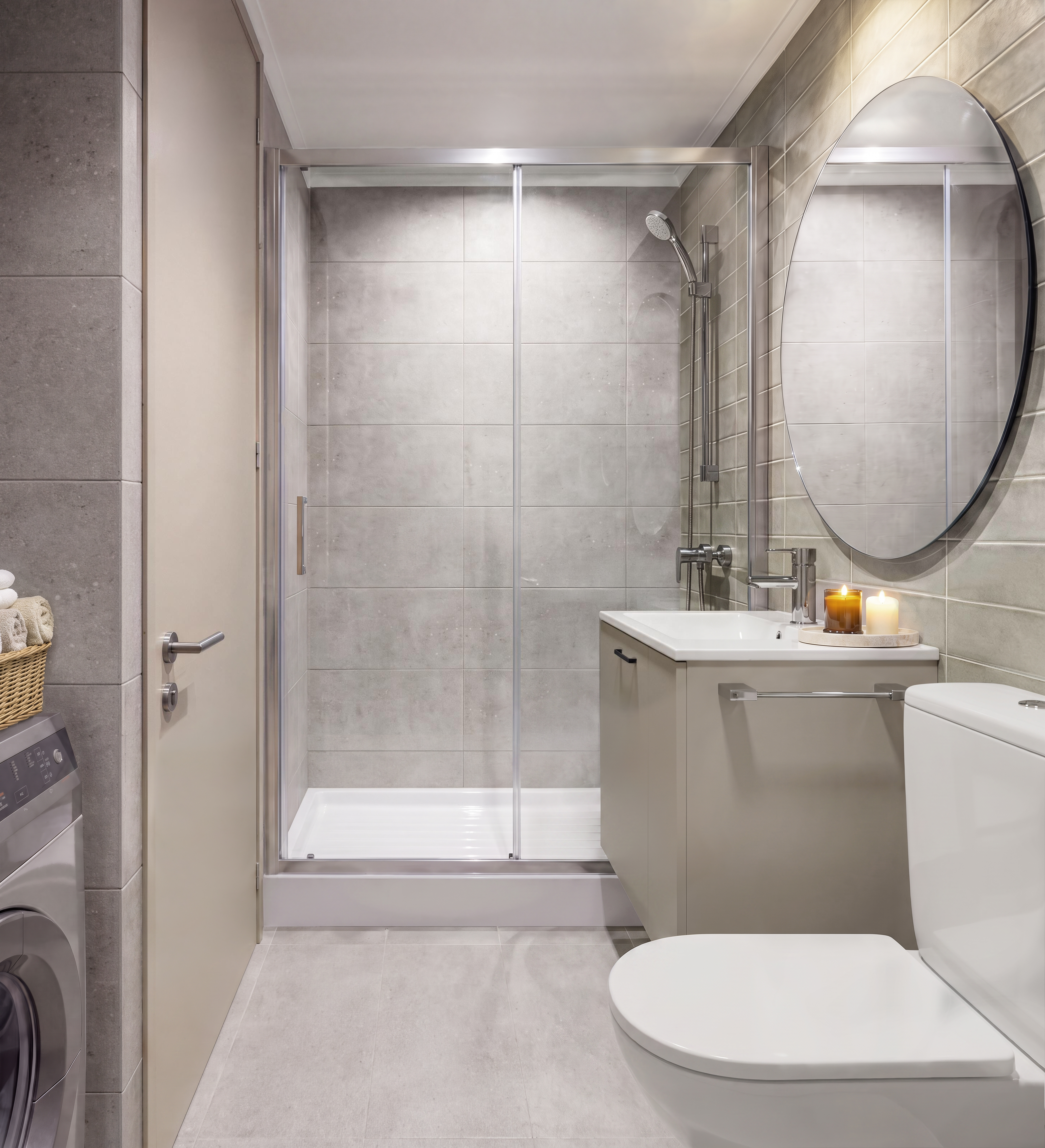 Baño con mampara de cristal templado