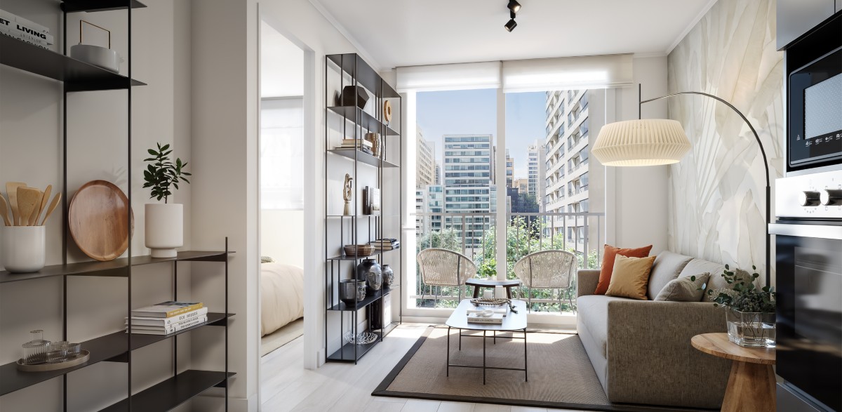 Living con cocina integrada